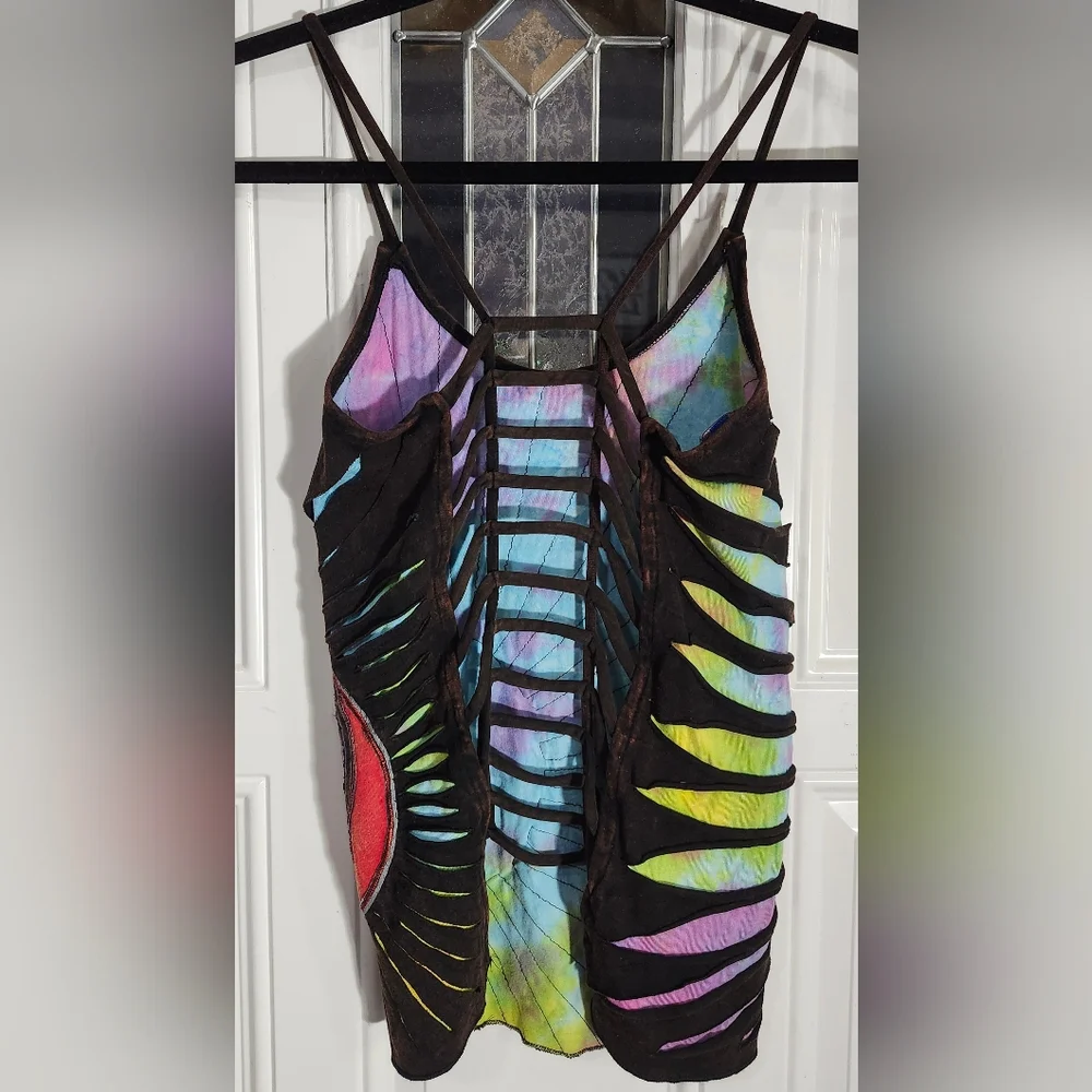 Grateful Dead Upcycled tye dye brown tank top women's size Small - Picture 4 of 6